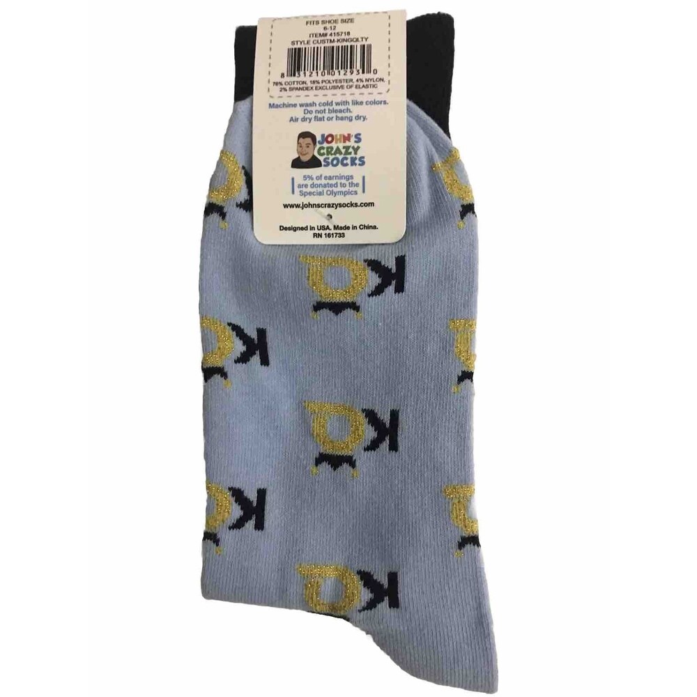John’s Crazy Socks  Blue Multicolor One Size Casual Comfort Socks